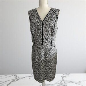BANANA REPUBLIC Black White Patterned Work Pencil Dress Size 4